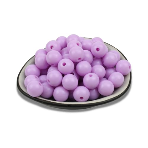 Acrylperlen Opake Perlen Ø 10mm Rund Opak Basteln Armband Ketten Perlenset Acryl (Violett) von Chiaras's Engelshop