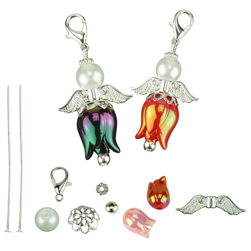 Chiaras's Engelshop 10x Bastelset Schutzengel Anhänger Opak Blume Blüte Perlenengel Perlenanhänger Engel Hochzeit Taufe Chiaras's Engelshop 10x Bastelset Schutzengel Anhänger Opak Blume Blüte Perlenengel Perlenanhänger Engel Hochzeit Taufe von Chiaras's Engelshop