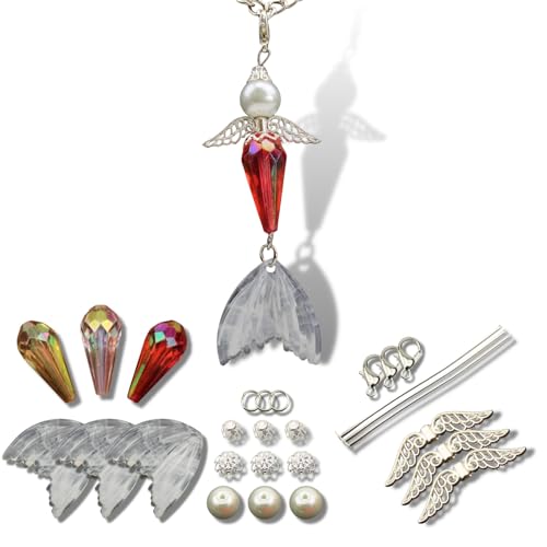 Chiaras's Engelshop 3x Bastelset Meerjungfrau Anhänger Charms Perlen Glücksbringer Perlenengel Set von Chiaras's Engelshop