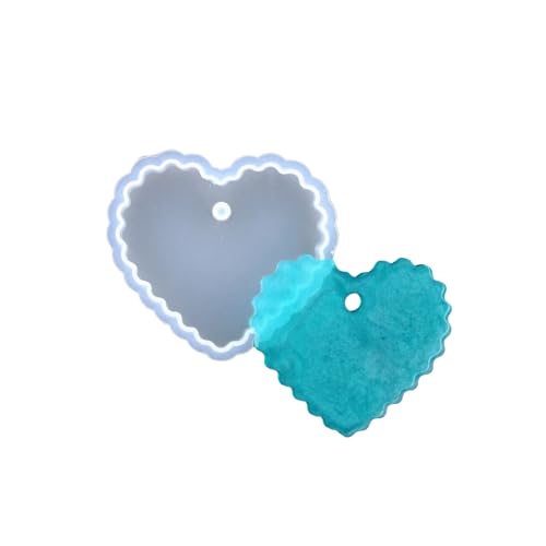 Silikonform Herz Anhänger 54x60mm Herzanhänger UV Epoxidharz Resin Gießform von Chiaras's Engelshop