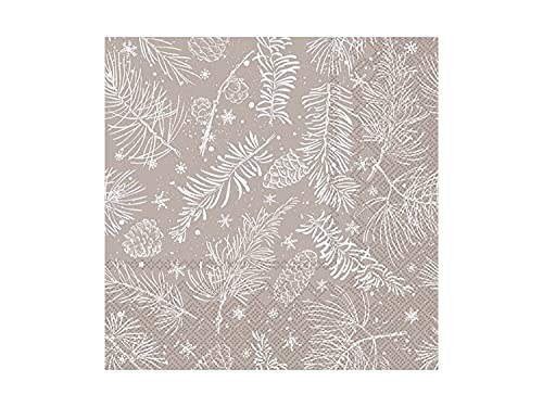 Chic Antique Servietten Papierserviette Serviette Weihnachten Christmas Schneeflocke Weihnachtsbaum verschiedene Größen und Muster X-Mas (38001-20 Zapfen Latte 33x33cm) von Chic Antique