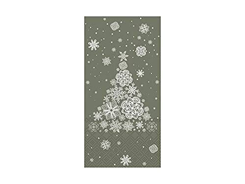 Chic Antique Servietten Papierserviette Serviette Weihnachten Christmas Schneeflocke Weihnachtsbaum verschiedene Größen und Muster X-Mas (38003-21 Baum Olive 20x10cm) von Chic Antique