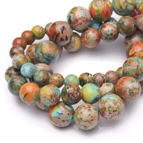 Chicager 10 mm Natursteinperlen zur Schmuckherstellung, oranger imperialer Jaspis, poliert, glatt, rund, Edelsteinperlen für Armband, Halskette, 38,1 cm Chicager 10 mm Natursteinperlen zur Schmuckherstellung, oranger imperialer Jaspis, poliert, glatt, rund, Edelsteinperlen für Armband, Halskette, 38,1 cm von Chicager