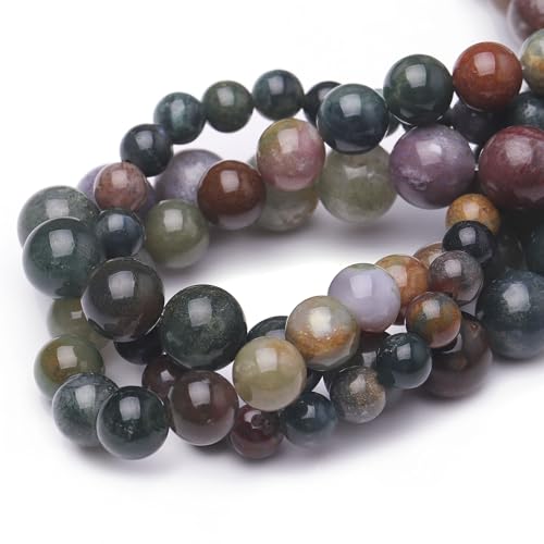 Chicager Natursteinperlen zur Schmuckherstellung, 10 mm, indischer Achat, poliert, glatt, rund, Edelsteinperlen für Armband, Halskette, 38,1 cm Chicager Natursteinperlen zur Schmuckherstellung, 10 mm, indischer Achat, poliert, glatt, rund, Edelsteinperlen für Armband, Halskette, 38,1 cm von Chicager