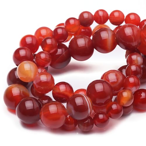 Chicager Natursteinperlen zur Schmuckherstellung, 10 mm, roter Achat, poliert, glatt, rund, Edelsteinperlen für Armband, Halskette, 38,1 cm Chicager Natursteinperlen zur Schmuckherstellung, 10 mm, roter Achat, poliert, glatt, rund, Edelsteinperlen für Armband, Halskette, 38,1 cm von Chicager