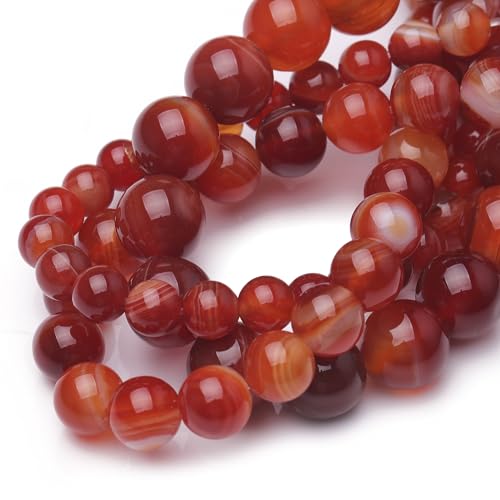 Chicager Natursteinperlen zur Schmuckherstellung, 6 mm, roter Achat, poliert, glatt, rund, Edelsteinperlen für Armband, Halskette, 38,1 cm Chicager Natursteinperlen zur Schmuckherstellung, 6 mm, roter Achat, poliert, glatt, rund, Edelsteinperlen für Armband, Halskette, 38,1 cm von Chicager