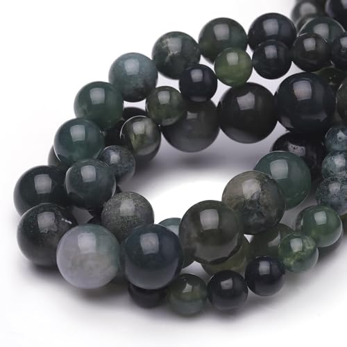 Chicager Natursteinperlen zur Schmuckherstellung, 8 mm, Moosachat, poliert, glatt, rund, Edelsteinperlen für Armband, Halskette, 38,1 cm Chicager Natursteinperlen zur Schmuckherstellung, 8 mm, Moosachat, poliert, glatt, rund, Edelsteinperlen für Armband, Halskette, 38,1 cm von Chicager