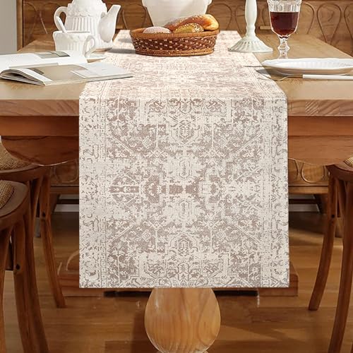 Chicamy Tischläufer Beige 33 x 183 cm Boho Tischläufer Vintage Landhausstil Abwaschbar Tischläufer Leinen Geometrie Türkischer Tischdecke Tischdekoration für Bauernhaus Tabletop Dekor Chicamy Tischläufer Beige 33 x 183 cm Boho Tischläufer Vintage Landhausstil Abwaschbar Tischläufer Leinen Geometrie Türkischer Tischdecke Tischdekoration für Bauernhaus Tabletop Dekor von Chicamy