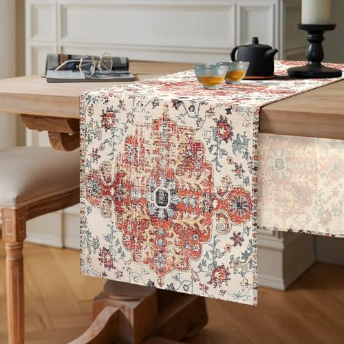 Chicamy Vintage Tischläufer Boho Style 40x140 Leinen Tischläufer Mandala Blumen Ethnic Tischdecke Abwaschbar Rechteckiger Dekorativer Tischläufer für Esszimmer Party Urlaub Dekoration Chicamy Vintage Tischläufer Boho Style 40x140 Leinen Tischläufer Mandala Blumen Ethnic Tischdecke Abwaschbar Rechteckiger Dekorativer Tischläufer für Esszimmer Party Urlaub Dekoration von Chicamy