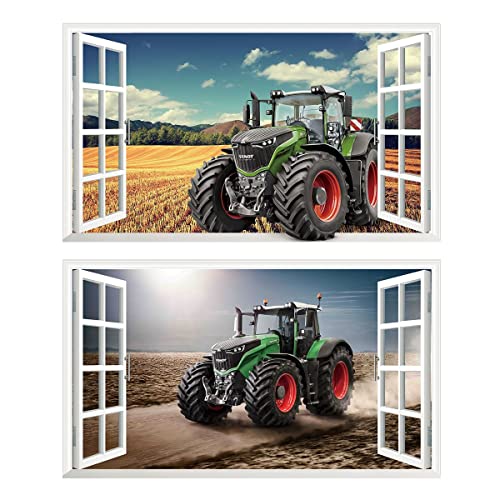 2Pcs Wandtattoo Traktor Trecker 3D Effekt XXL Wandaufkleber Fenster Selbstklebend für Junge Kinderzimmer Groß 1000mmx600mm 2Pcs Wandtattoo Traktor Trecker 3D Effekt XXL Wandaufkleber Fenster Selbstklebend für Junge Kinderzimmer Groß 1000mmx600mm von Chicbanners