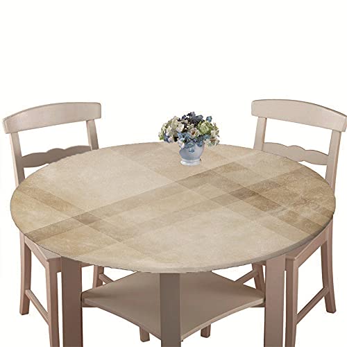 Chickw1 Runde Tischdecke Wasserdicht Antifouling mit Elastische Kante, 3D Modern Marmor Muster Tischschoner, Tischtuch aus Polyester für Küche, Esszimmer, Garten (Braun,180cm) von Chickwin-Shop