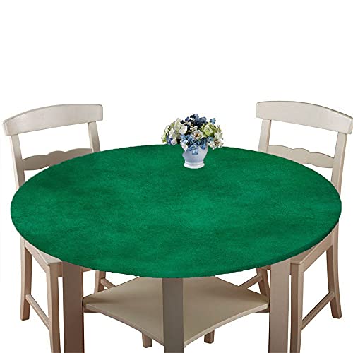 Chickw1 Runde Tischdecke Wasserdicht Antifouling mit Elastische Kante, Modern Einfarbig Gradient 3D Tischschoner, Tischtuch aus Polyester für Küche, Esszimmer, Garten (Dunkelgrün,120cm) von Chickwin-Shop