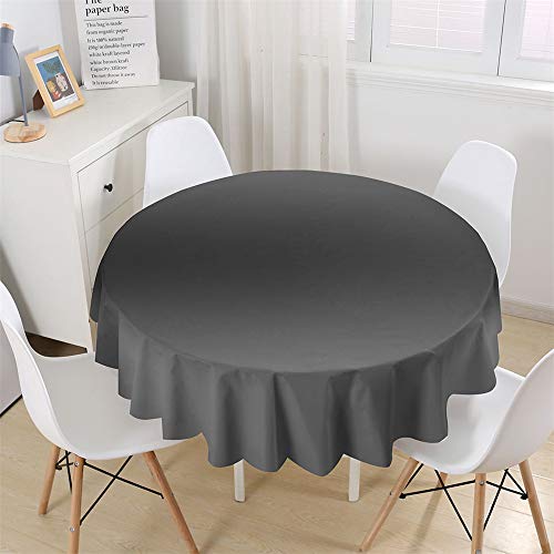 Chickw1 Wasserdicht Tischdecke Runde Abwaschbar, Modern Einfarbig Tischdecken,Tischtuch aus Polyester, Tischdekoration Benutzt für Küche, Esszimmer, Garten (Dunkelgrau,200cm) von Chickwin-Shop