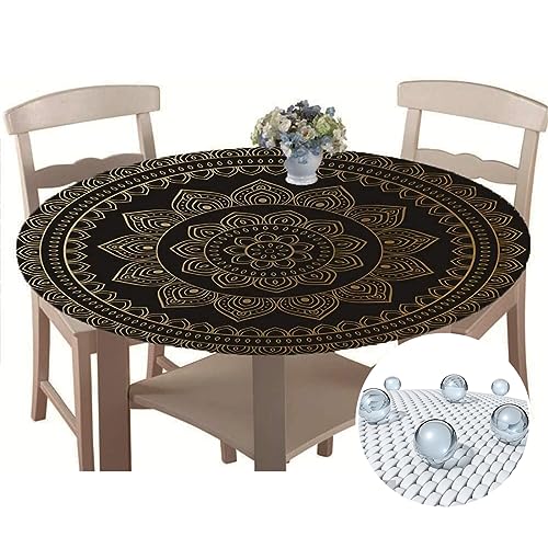 Chickwin Tischdecke Outdoor Rund 180 cm, Elastisch Tischdecken Abwaschbar Wasserabweisend Lotuseffekt 3D Monstera Garten Tischdecke Mandala Table Cloth, Ideal für 160cm-170cm Chickwin Tischdecke Outdoor Rund 180 cm, Elastisch Tischdecken Abwaschbar Wasserabweisend Lotuseffekt 3D Monstera Garten Tischdecke Mandala Table Cloth, Ideal für 160cm-170cm von Chickwin-Shop