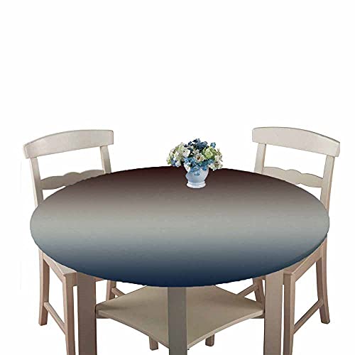 Chickw1 Tischdecke Runde Wasserdicht Abwaschbar Mehrfarbig/Einfarbig Tischschoner Elastische Kante, Tischtuch aus Polyester für Küche, Esszimmer, Garten, Balkon (schwarz,100cm) von Chickwin-Shop