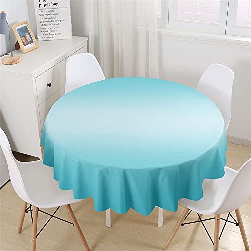 Chickw1 Wasserdicht Tischdecke Runde Abwaschbar, Modern Einfarbig Tischdecken,Tischtuch aus Polyester, Tischdekoration Benutzt für Küche, Esszimmer, Garten (Blau,150cm) von Chickwin-Shop