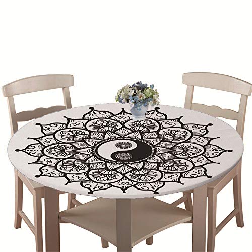 Tischdecke Outdoor Rund 180 cm, Elastisch Tischdecken Abwaschbar Wasserabweisend Lotuseffekt 3D Monstera Garten Tischdecke Mandala Table Cloth, Ideal für 160cm-170cm Tischdecke Outdoor Rund 180 cm, Elastisch Tischdecken Abwaschbar Wasserabweisend Lotuseffekt 3D Monstera Garten Tischdecke Mandala Table Cloth, Ideal für 160cm-170cm von Chickwin-Shop