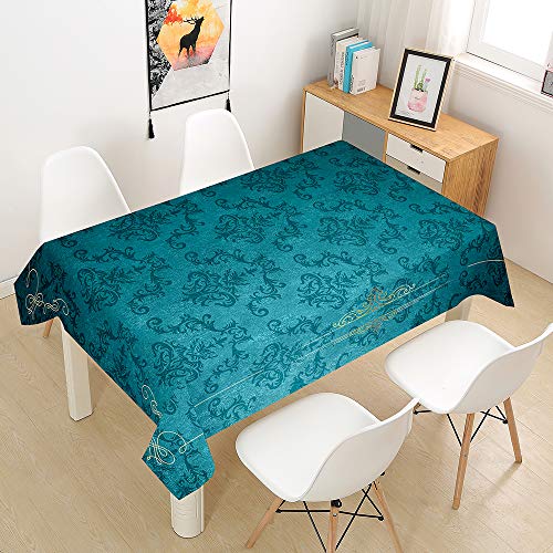 Chickw1 Tischdecke Wasserdicht Abwaschbar Europäischer Stil, Wasserabweisend Fleckschutz Rechteckig Abwischbare Wachstuch Ölfest Pflegeleicht Küchentischabdeckung (100x140cm,A) von Chickwin