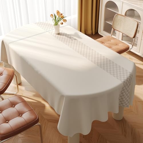 Chickwin PVC Tablecloths Wipeable Rectangular Oilcloth Waterproof Wear-Resistant Table Cover Protector for Home Kitchen, Party, Picnic, Indoor & Outdoor (Beige Nordic B,80x120cm) von Chickwin