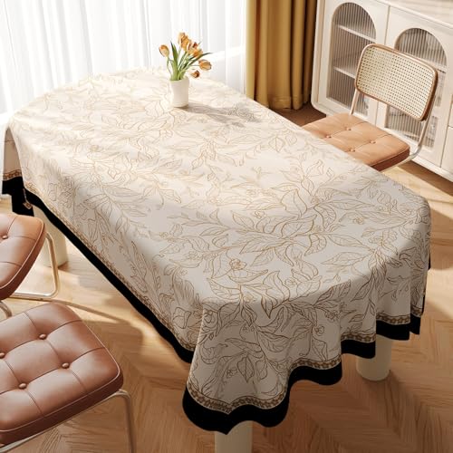 Chickwin PVC Tablecloths Wipeable Rectangular Oilcloth Waterproof Wear-Resistant Table Cover Protector for Home Kitchen, Party, Picnic, Indoor & Outdoor (Beige Nordic C,120x120cm) von Chickwin