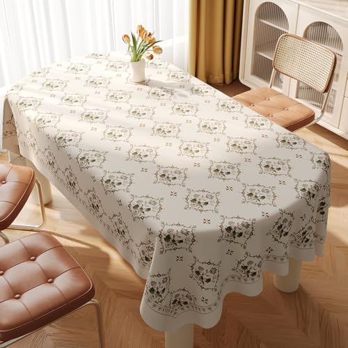 Chickwin PVC Tablecloths Wipeable Rectangular Oilcloth Waterproof Wear-Resistant Table Cover Protector for Home Kitchen, Party, Picnic, Indoor & Outdoor (Beige Nordic D,80x120cm) von Chickwin