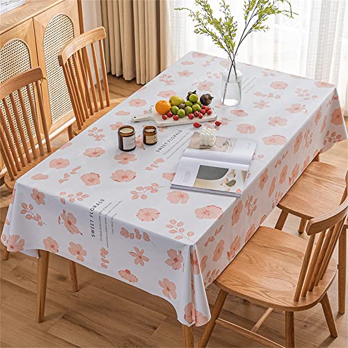 Chickwin PVC Tischdecke Abwaschbar Wachstuch Abwischbar Kunststoff Natürliche Blumen Rechteckig Garten Tischdecke Wasserdicht Fleckschutz Dekoration Tischdecke (90x90cm,Süßer Garten) von Chickwin