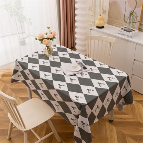Chickwin Wachstuch Tischdecke PEVA Party Tischdecken Rechteckig Wasserdicht Ölbeständig Wachstischdecke Garten Tischdecke Abwischbar Pflegeleicht (Grauer Elch,137x90cm) von Chickwin