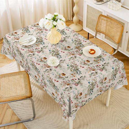 Chickwin Wachstuch Tischdecke PVC Blumenmuster Party Tischdecken Rechteckig Wasserdicht Ölbeständig Wachstischdecke Garten Tischdecke Abwischbar Pflegeleicht (haurana,140x140cm) von Chickwin
