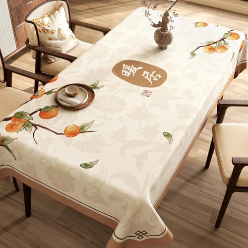 Chickwin Wachstuch Tischdecke PVC für Restaurant Küche, Rechteckig Wasserdicht Ölbeständig Wachstischdecke Abwischbar Pflegeleicht Garten Party Tischdecken (Chinesischer Stil C,140x140cm) von Chickwin