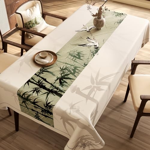 Chickwin Wachstuch Tischdecke PVC für Restaurant Küche, Rechteckig Wasserdicht Ölbeständig Wachstischdecke Abwischbar Pflegeleicht Garten Party Tischdecken (Chinesischer Stil F,100x160cm) von Chickwin