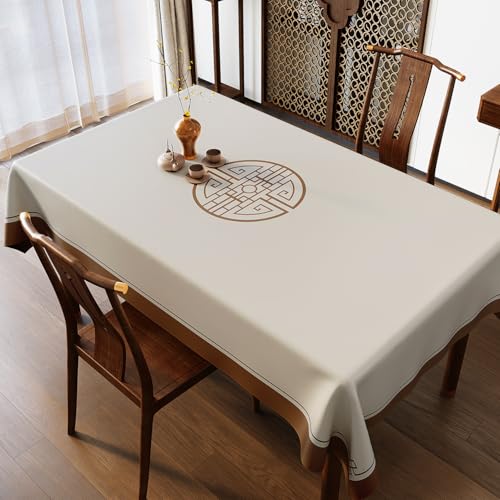 Chickwin Wachstuch Tischdecke PVC für Restaurant Küche, Rechteckig Wasserdicht Ölbeständig Wachstischdecke Abwischbar Pflegeleicht Garten Party Tischdecken (Einfacher Stil A,120x180cm) von Chickwin