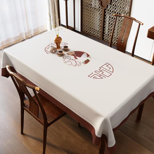 Chickwin Wachstuch Tischdecke PVC für Restaurant Küche, Rechteckig Wasserdicht Ölbeständig Wachstischdecke Abwischbar Pflegeleicht Garten Party Tischdecken (Einfacher Stil B,80x120cm) von Chickwin