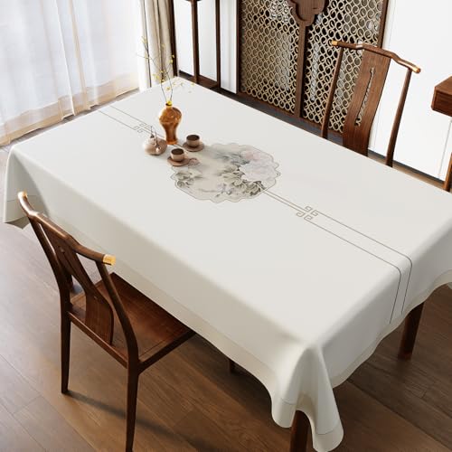 Chickwin Wachstuch Tischdecke PVC für Restaurant Küche, Rechteckig Wasserdicht Ölbeständig Wachstischdecke Abwischbar Pflegeleicht Garten Party Tischdecken (Einfacher Stil E,140x200cm) von Chickwin