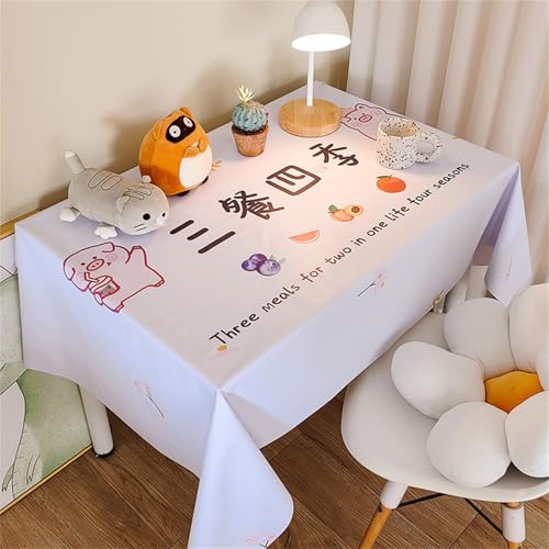 Chickwin Wachstuch Tischdecke PVC für Restaurant Küche, Rechteckig Wasserdicht Ölbeständig Wachstischdecke Abwischbar Pflegeleicht Garten Party Tischdecken (Einfaches Muster E,140x140cm) von Chickwin