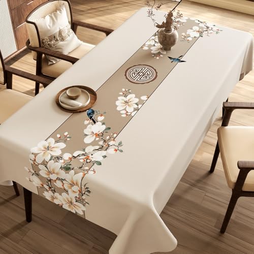 Chickwin Wachstuch Tischdecke PVC für Restaurant Küche, Rechteckig Wasserdicht Ölbeständig Wachstischdecke Abwischbar Pflegeleicht Garten Party Tischdecken (Elster,120x120cm) von Chickwin