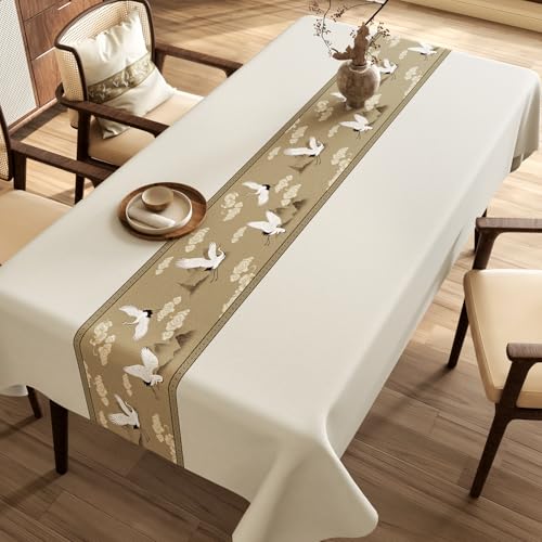 Chickwin Wachstuch Tischdecke PVC für Restaurant Küche, Rechteckig Wasserdicht Ölbeständig Wachstischdecke Abwischbar Pflegeleicht Garten Party Tischdecken (Feenvogel,140x200cm) von Chickwin