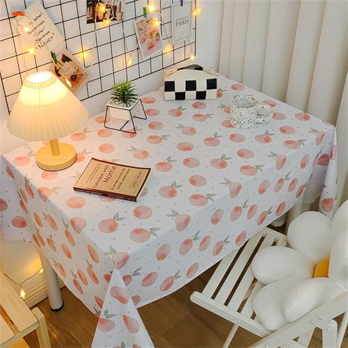 Chickwin Wachstuch Tischdecke PVC für Restaurant Küche, Rechteckig Wasserdicht Ölbeständig Wachstischdecke Abwischbar Pflegeleicht Garten Party Tischdecken (Rosa Pfirsich,80x120cm) von Chickwin