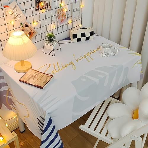 Chickwin Wachstuch Tischdecke PVC für Restaurant Küche, Rechteckig Wasserdicht Ölbeständig Wachstischdecke Abwischbar Pflegeleicht Garten Party Tischdecken (Schlichte Blätter,60x120cm) von Chickwin