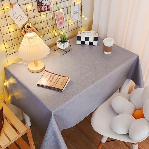 Chickwin Wachstuch Tischdecke PVC für Restaurant Küche, Rechteckig Wasserdicht Ölbeständig Wachstischdecke Abwischbar Pflegeleicht Garten Party Tischdecken (Schlichtes Grau,80x120cm) von Chickwin