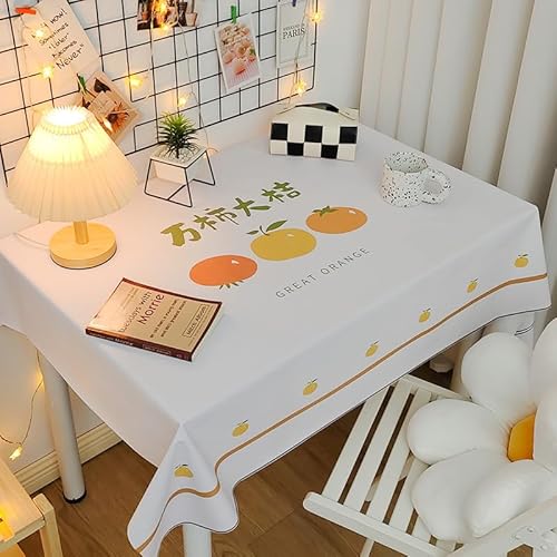 Chickwin Wachstuch Tischdecke PVC für Restaurant Küche, Rechteckig Wasserdicht Ölbeständig Wachstischdecke Abwischbar Pflegeleicht Garten Party Tischdecken v (Zitronenmuster,120x180cm) von Chickwin