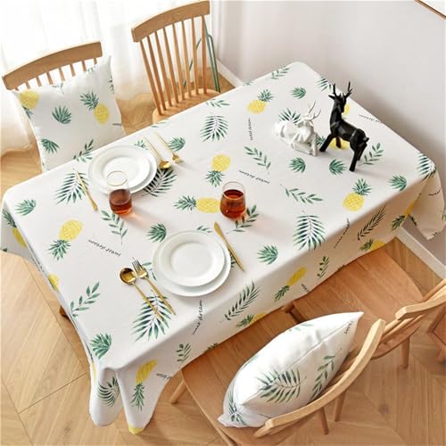 Chickwin Wachstuch Tischdecke für Restaurant Küche, Fruchtmuster Rechteckig Wasserdicht Ölbeständig Wachstischdecke Pflegeleicht Garten Party Tischdecken (Ananas,100x160cm) von Chickwin