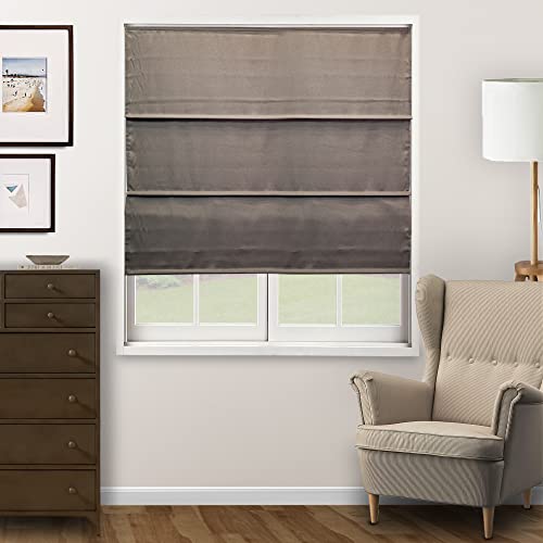 CHICOLOGY Römische Fensterrollos für Fenster, römische Rollos, Fensterdekoration, Fensterrollos für Zuhause, 86,4 cm B x 182,9 cm H, Ridgewood Dark Elm (Sichtschutz & lichtdurchlässig) von Chicology