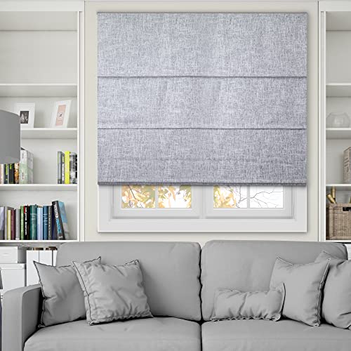 CHICOLOGY Römische Lampenschirme für Fenster, römische Fensterschatten, Fensterbehandlungen, Fensterblenden für Zuhause, Polyester-Fensterschirm, Lexington Gainsboro (Verdunkelung), 83,8 x 182,9 cm (B von Chicology
