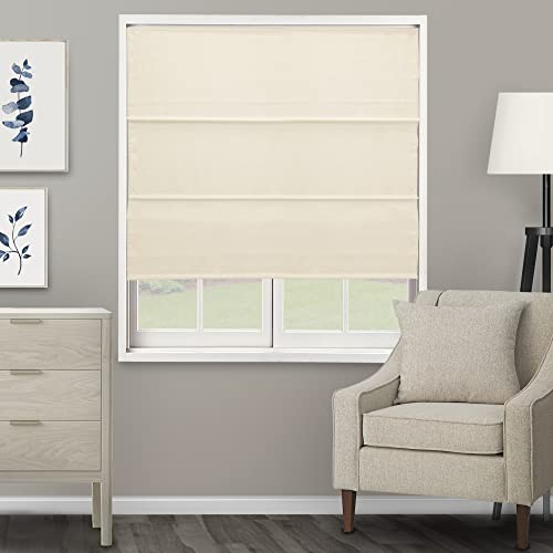 CHICOLOGY Römische Lampenschirme für Fenster, römische Fensterschirme, römische Lampenschirme, Fensterbehandlungen, Ridgewood Creme (Sichtschutz und Lichtfilterung), 83.8 cm Bx182.9 cm H von Chicology