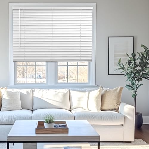 Chicology Fenster-Lamellenschirm, horizontal, kabellos Modern 29" W X 60" H Weiß (handelsübliche Qualität) von Chicology