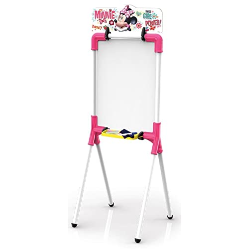 Chicos - Minnie Mouse 2 In 1 Reversible Junior Whiteboard | Inklusive 1 Marker, Kreide, Radiergummi und Mickey Schablone | Ab 3 Jahren | Maße: 37 x 32,5 x 98 cm (53019) von Chicos