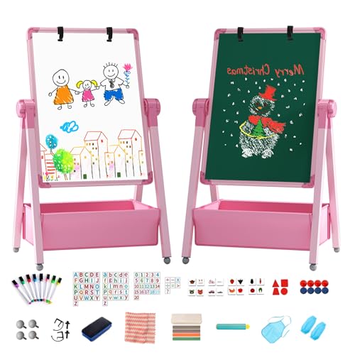 Kinderstaffelei Doppelseitige Eisenkunst-Staffelei mit Büroklammer Faltbares Zeichenbrett Höhenverstellbar Stehstaffelei 360° Drehbar Whiteboard Kreidetafel mit Buchstaben Zahlen für Jungen Mädchen Kinderstaffelei Doppelseitige Eisenkunst-Staffelei mit Büroklammer Faltbares Zeichenbrett Höhenverstellbar Stehstaffelei 360° Drehbar Whiteboard Kreidetafel mit Buchstaben Zahlen für Jungen Mädchen von Chidiam