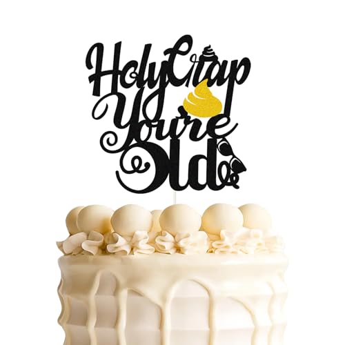 Black Holy Crap You're Old Cake Topper, Old As Dir, Kuchendekoration, lustige Party-Dekoration zum 30., 40., 50., 60. Geburtstag Black Holy Crap You're Old Cake Topper, Old As Dir, Kuchendekoration, lustige Party-Dekoration zum 30., 40., 50., 60. Geburtstag von ChienMin