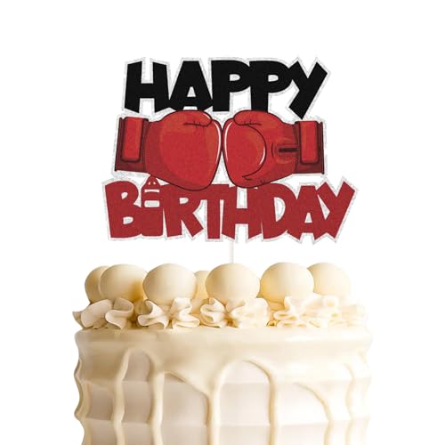 Box-Kuchendekoration, Boxhandschuh, Happy Birthday-Kuchendekoration, Sport-Stil, Geburtstagsparty-Dekoration, Kindergeburtstag von ChienMin