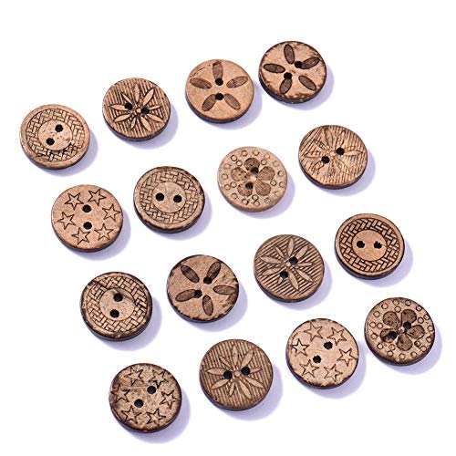 Chifans 50 Stück Braun 2 Löcher Runde Knöpfe Kokosnuss Muschel Knöpfe DIY Holz Antik Knöpfe Blume Knöpfe Zarte Knöpfe zum Nähen und Basteln Dekorationen Chifans 50 Stück Braun 2 Löcher Runde Knöpfe Kokosnuss Muschel Knöpfe DIY Holz Antik Knöpfe Blume Knöpfe Zarte Knöpfe zum Nähen und Basteln Dekorationen von Chifans